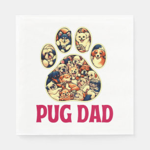 Pug Dad Dog Lovers Father s Day Tee Napkin