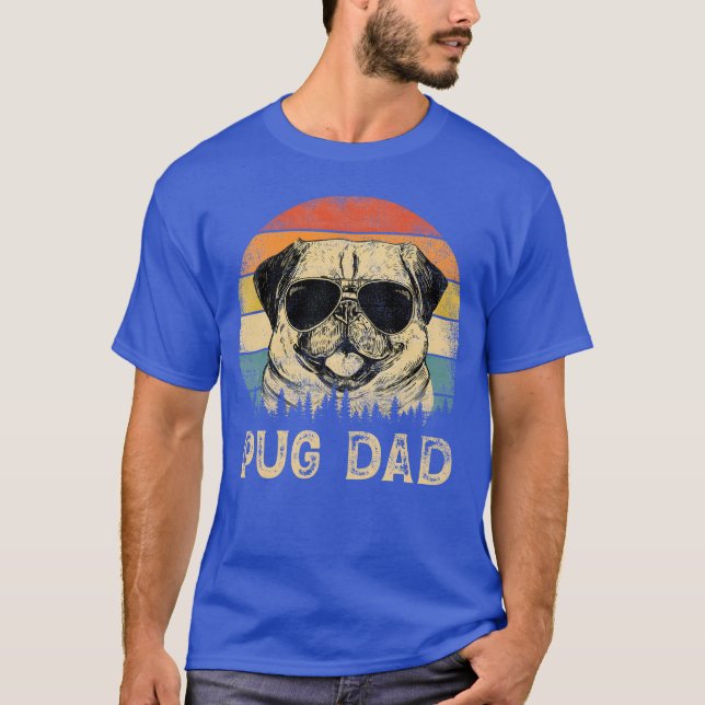 Pug Dad Dog Lovers Fathers Dayee retro T-Shirt (Front)