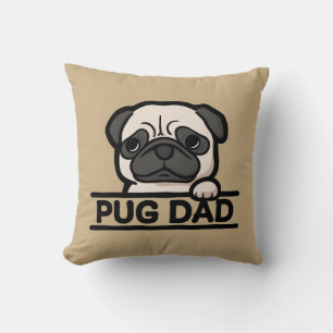 PUG DAD – Funny & Cute Pug Lover Gift Throw Pillow