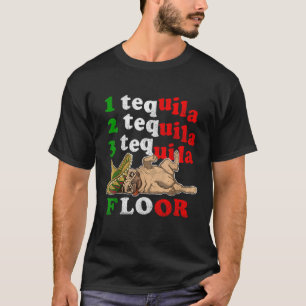 Pug Dad Funny Father s Day Gift 1 2 3 Tequila Floo T-Shirt