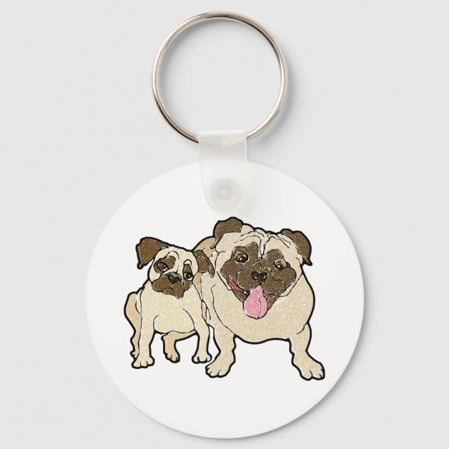 Pug Dad Keychain (Front)