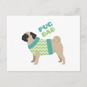 Pug Dad Postcard