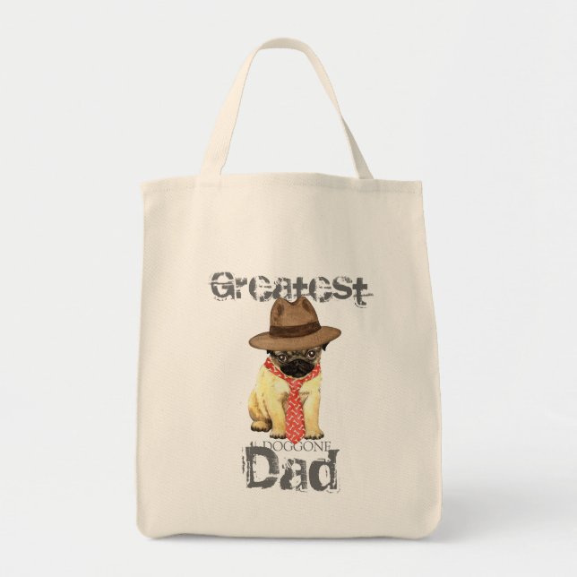 Pug Dad Tote Bag (Front)