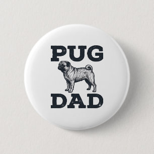 Pug Dad Vintage Engraving Dog Lover Shirt Design_1 2 Inch Round Button