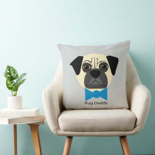 Pug Daddy Throw Pillow