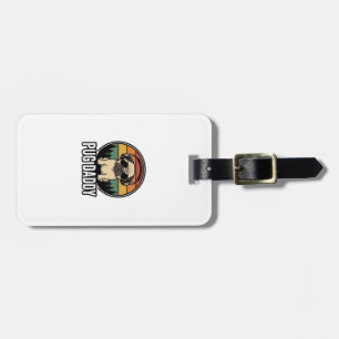 Pug Daddy Vintage Sunset Dog Vector Shirt Design_1 Luggage Tag
