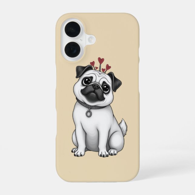 Pug design iPhone 16 case (Back)