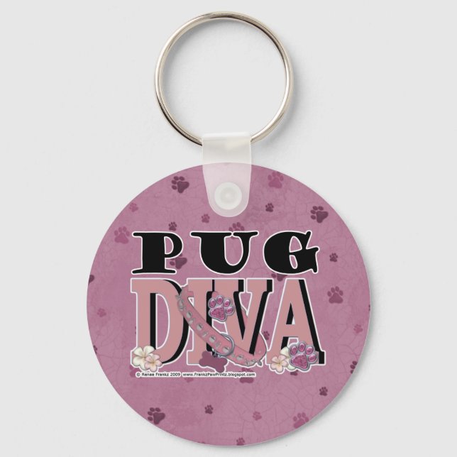 Pug DIVA Keychain (Front)