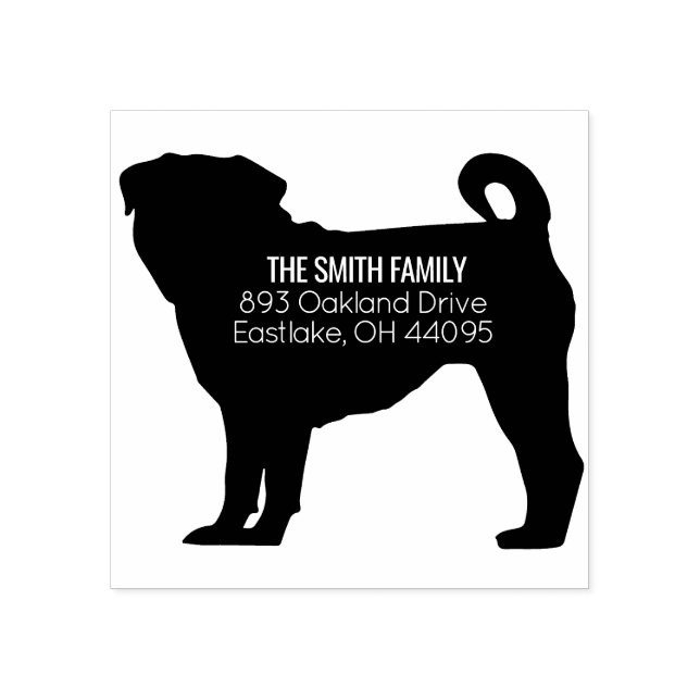 Pug Dog Address Stamp (Imprint)