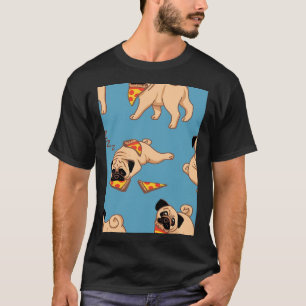 Pug Dog Art Pugs puppy funny cute dogs pizza T-Shirt