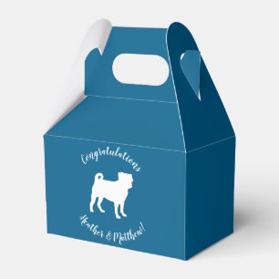 Pug Dog Baby Shower Blue Puppy Boy Favor Box