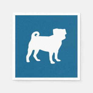 Pug Dog Baby Shower Blue Puppy Boy Napkin