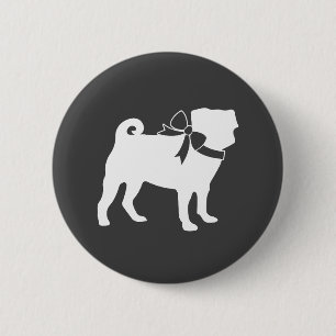 Pug Dog Baby Shower Grey Puppy Gender Neutral 2 Inch Round Button