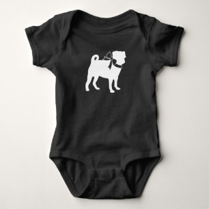 Pug Dog Baby Shower Grey Puppy Gender Neutral Bodysuit