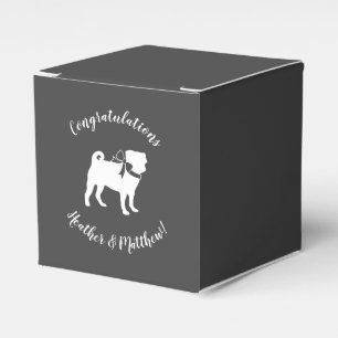 Pug Dog Baby Shower Grey Puppy Gender Neutral Favor Box