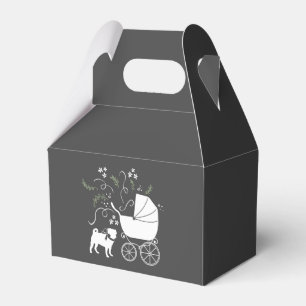 Pug Dog Baby Shower Grey Puppy Gender Neutral Favor Box