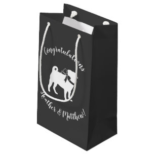 Pug Dog Baby Shower Grey Puppy Gender Neutral Small Gift Bag