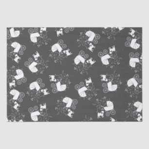 Pug Dog Baby Shower Grey Puppy Gender Neutral Tissue Paper
