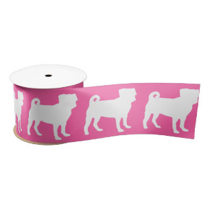 Pug Dog Baby Shower Pink Puppy Girl Satin Ribbon