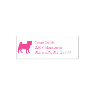 Pug Dog Baby Shower Pink Puppy Girl Self-inking Stamp