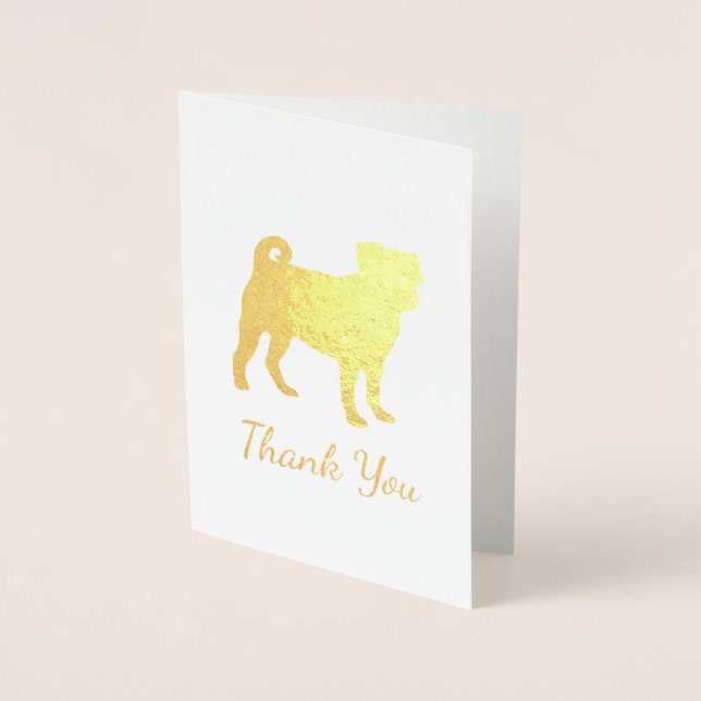 Pug Dog Baby Shower Theme Puppy Gender Neutral Foil Card (Front)