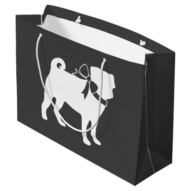 Pug Dog Baby Shower Theme Puppy Gender Neutral Large Gift Bag (Back Angled)