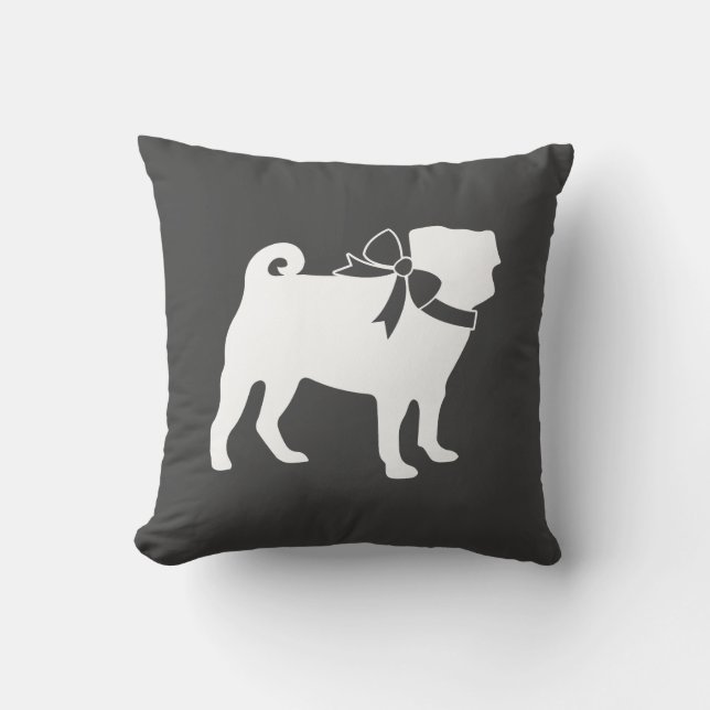 Pug Dog Baby Shower Theme Puppy Gender Neutral Throw Pillow (Front)