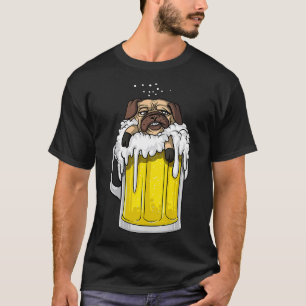 Pug Dog Beer Drinking Party Funny Men Women Premiu T-Shirt