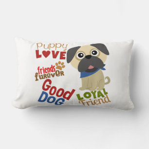 Pug Dog Best Friend Lumbar Pillow