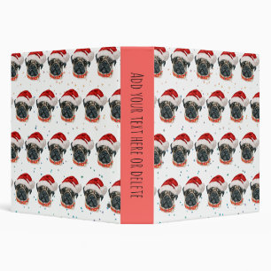 Pug Dog Breed Christmas Stars Binder