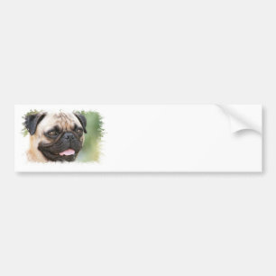 Pug Dog Bumper Sticker