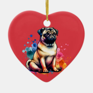 Pug Dog Ceramic Ornament