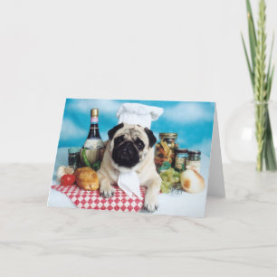 Pug Dog Chef Card