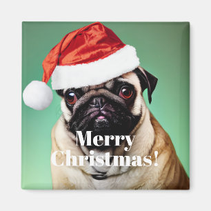 Pug Dog Christmas Magnet