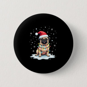 Pug Dog Christmas Men Women (1) 2 Inch Round Button