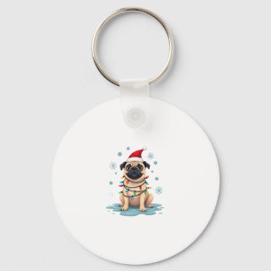 Pug Dog Christmas Men Women (1) Keychain