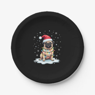 Pug Dog Christmas Men Women (1) Paper Plate