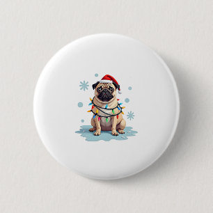 Pug Dog Christmas Men Women (2) 2 Inch Round Button
