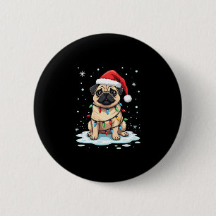 Pug Dog Christmas Men Women (2) 2 Inch Round Button