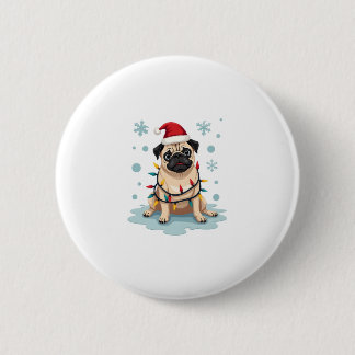 Pug Dog Christmas Men Women 2 Inch Round Button