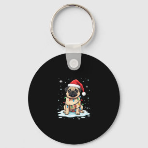 Pug Dog Christmas Men Women (2) Keychain