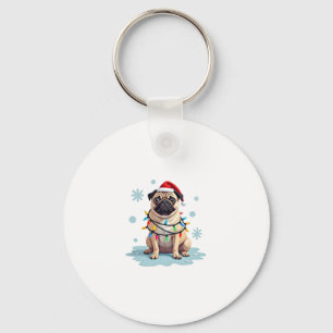 Pug Dog Christmas Men Women (2) Keychain
