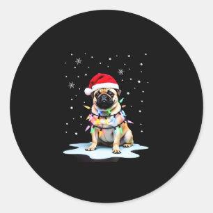 Pug Dog Christmas Men Women (3) Classic Round Sticker
