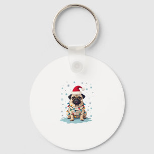Pug Dog Christmas Men Women (3) Keychain