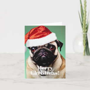 Pug Dog Christmas Note Card