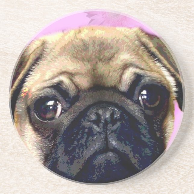 Pug dog coaster (Front)