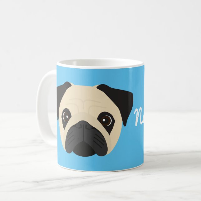 Pug Dog Coffee Mug (Front Left)