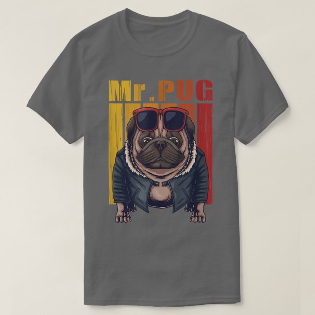 pug dog cool vector illustration  T-Shirt (Design Front)