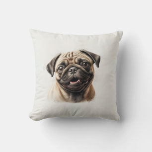 Pug Dog Custom Photo Personalized Throw Pillow
