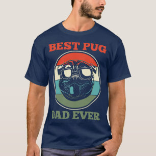 Pug Dog Dad Fathers Day Retro T-Shirt